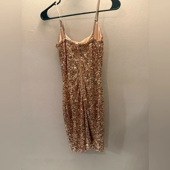 Guess Sparkling Mini Dress in Gold - Picture 2 of 3